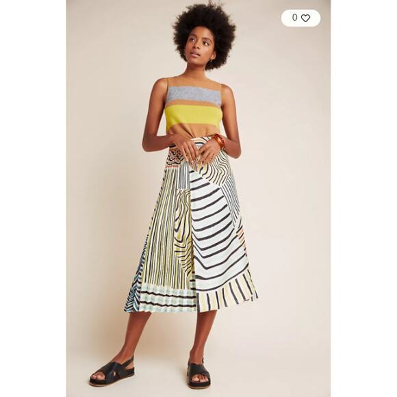Geisha Desings Skirt Small Ludovica Pleated Midi Colorful Artzy Geometric Retro